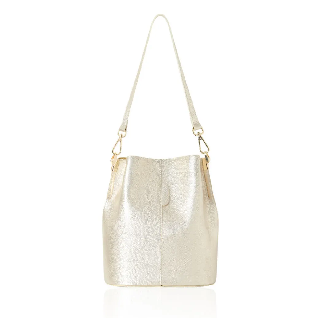Tuscany Leather Bucket Bag | Gold