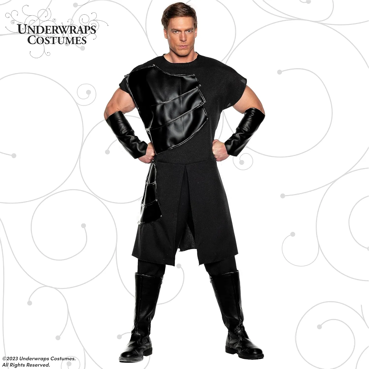 UNDERWRAPS Renaissance Warrior Mens Costume - Dragon Slayer Black Renaissance Faire Costume Men