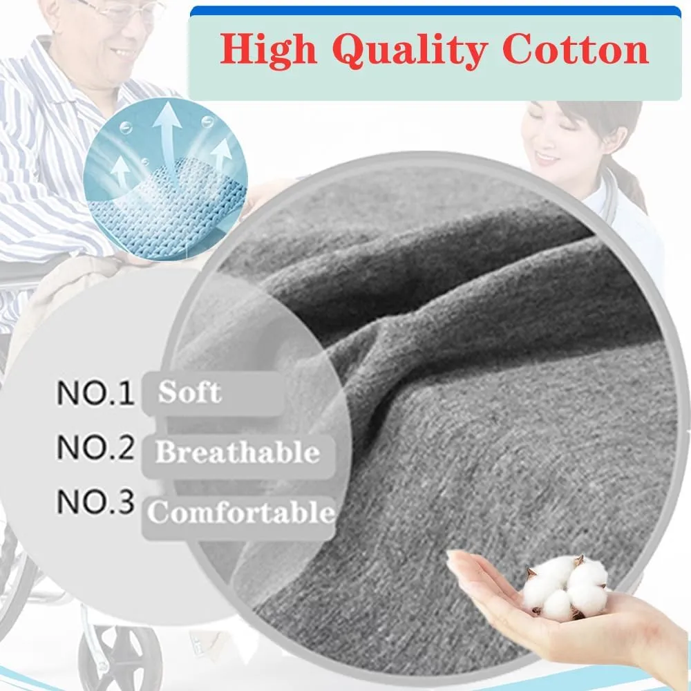 Unisex Tear Away Shorts Side Zipper Cotton Post Surgery Recovery Pants for Knee Leg Hip Surgical Recovery