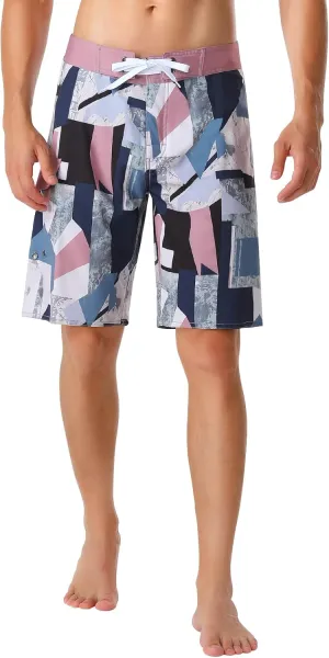 unitop Men's Bathing Board Trunks Beach Shorts Holiday Hawaiian Colorful Striped