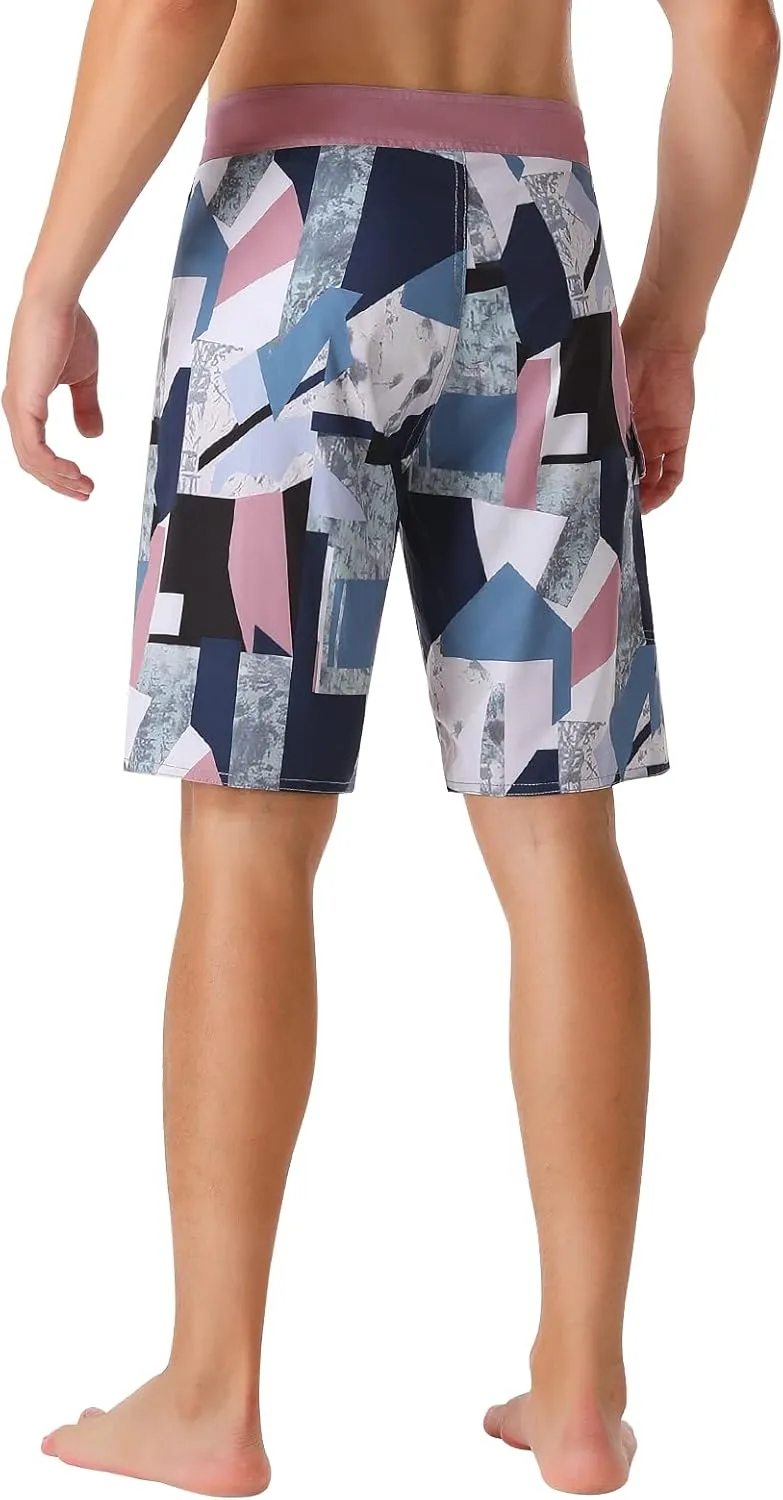 unitop Men's Bathing Board Trunks Beach Shorts Holiday Hawaiian Colorful Striped