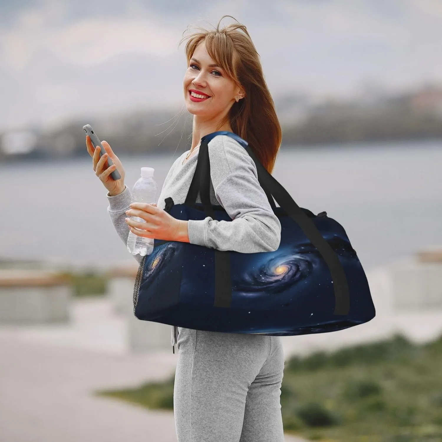 Universe Milky Way Galaxy Travel Duffel Bag With Zippers And Handles, Big Foldable Duffle Bag For Family Vacations