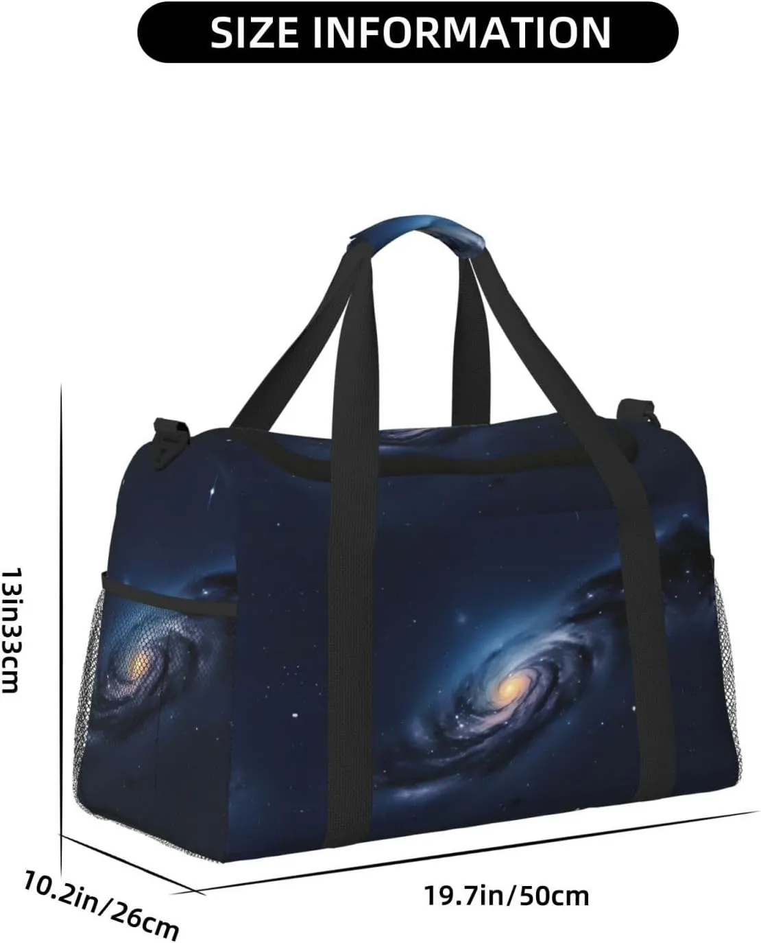 Universe Milky Way Galaxy Travel Duffel Bag With Zippers And Handles, Big Foldable Duffle Bag For Family Vacations