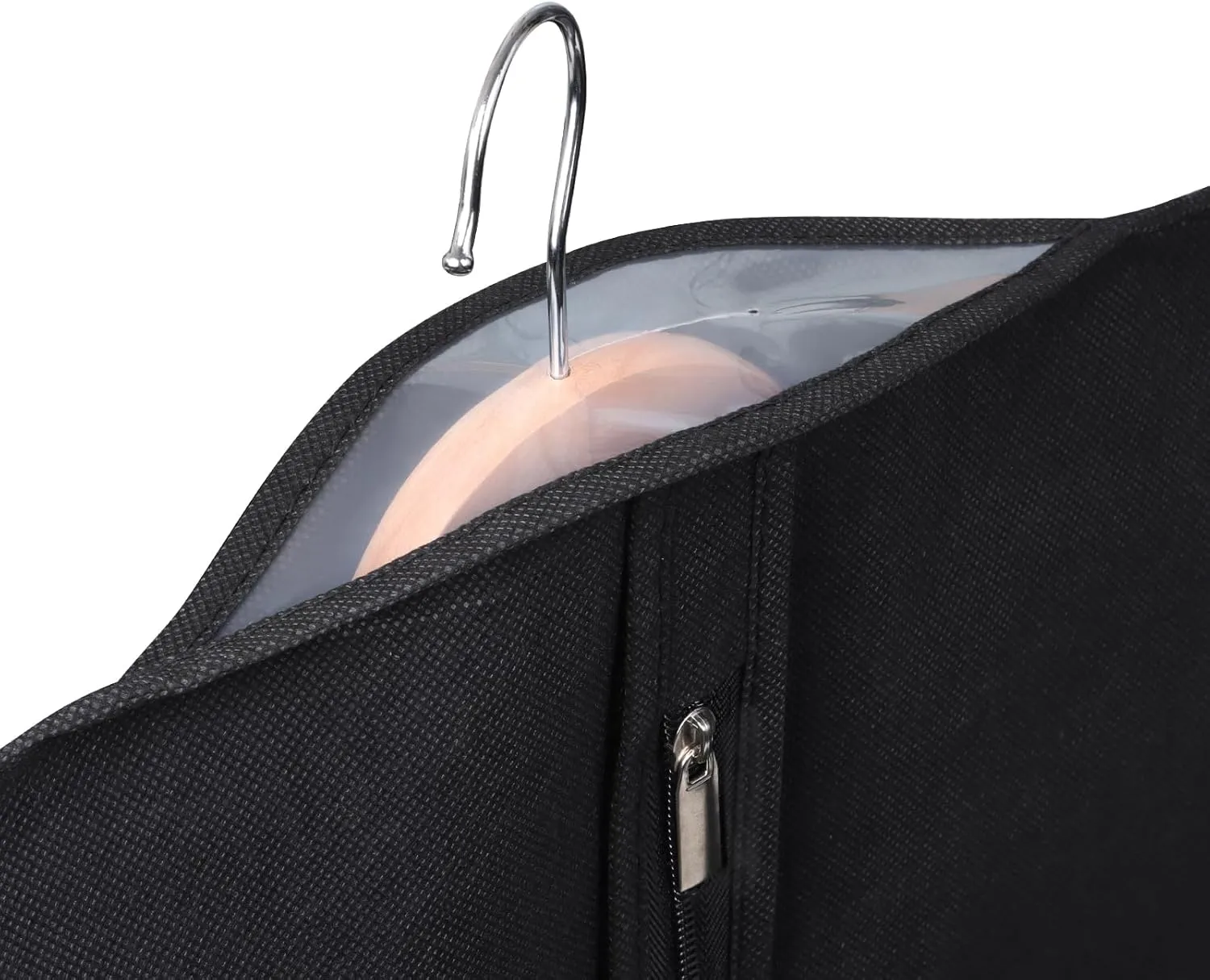 Univivi 5 Pack Garment Bags for Hanging Clothes, 60 Inch Dress Cover with Clear Window and ID Card Holder, Breathable Full Zipper Dust Cover for Dresses, Coats, Jackets