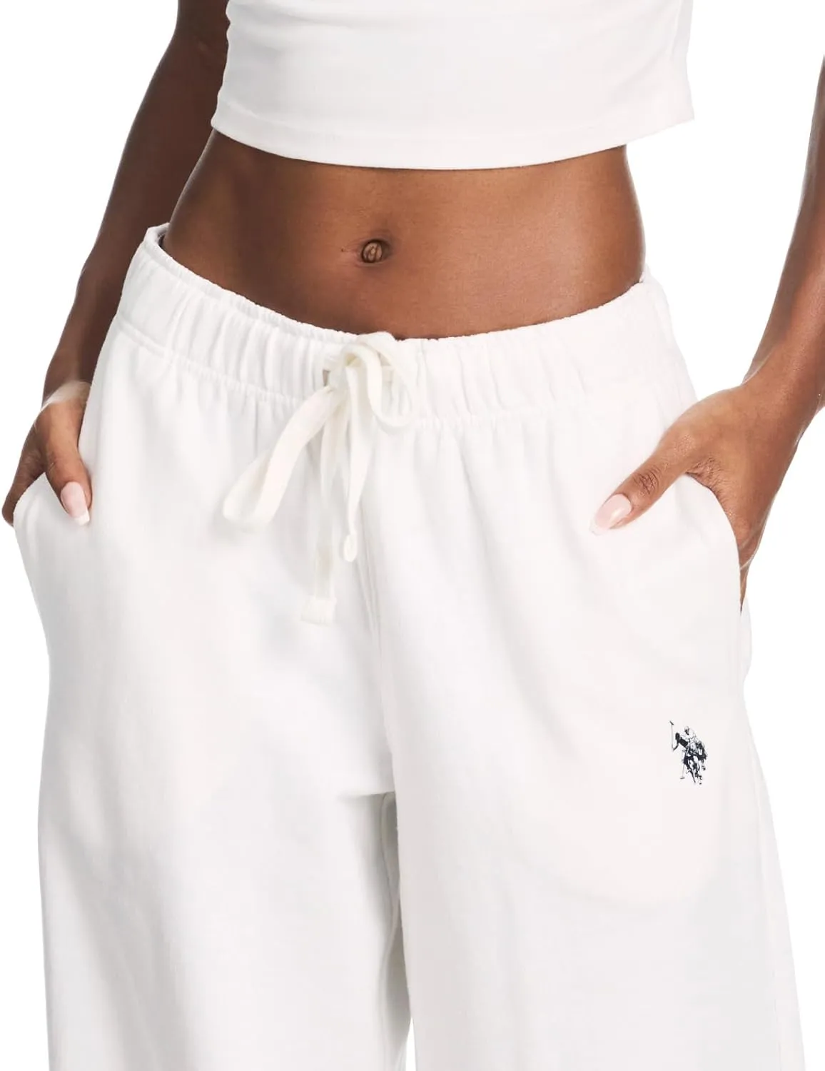 U.S. Polo Assn. Womens Sweatpants with Pockets, French Terry Womens Joggers or Wide Leg Sweats