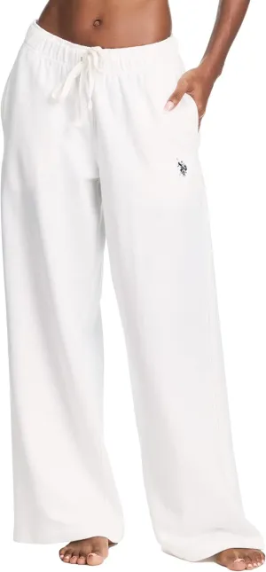 U.S. Polo Assn. Womens Sweatpants with Pockets, French Terry Womens Joggers or Wide Leg Sweats
