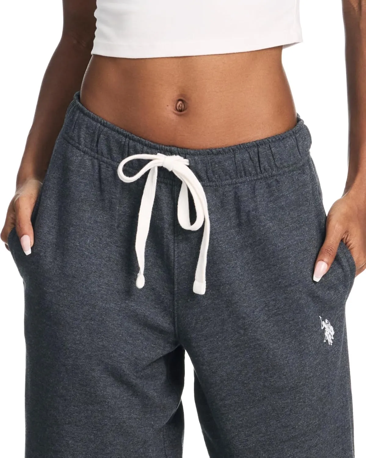 U.S. Polo Assn. Womens Sweatpants with Pockets, French Terry Womens Joggers or Wide Leg Sweats