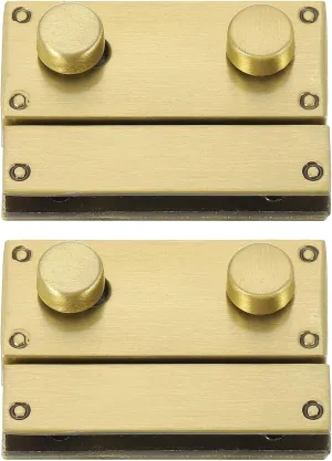 uxcell 2Set Turn Lock Clasp, Rectangle Press Lock Clasp Closure Twist Turn Locks Hardware Buckle Fasteners for Purse Leather Bag Handbag Making Accessories (40x27mm, Bronze)