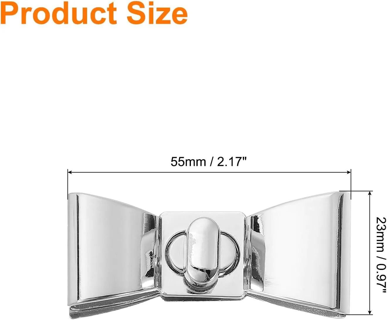 uxcell 3Set Turn Lock Clasp, Bowknot Press Lock Clasp Closure Twist Turn Locks Hardware Buckle Fasteners for Purse Leather Bag Handbag Making Accessories (55x23mm, Silver)