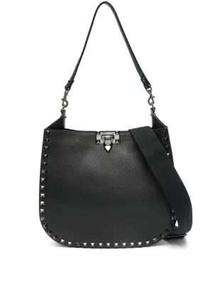 Valentino Garavani Rockstud Leather Hobo Bag