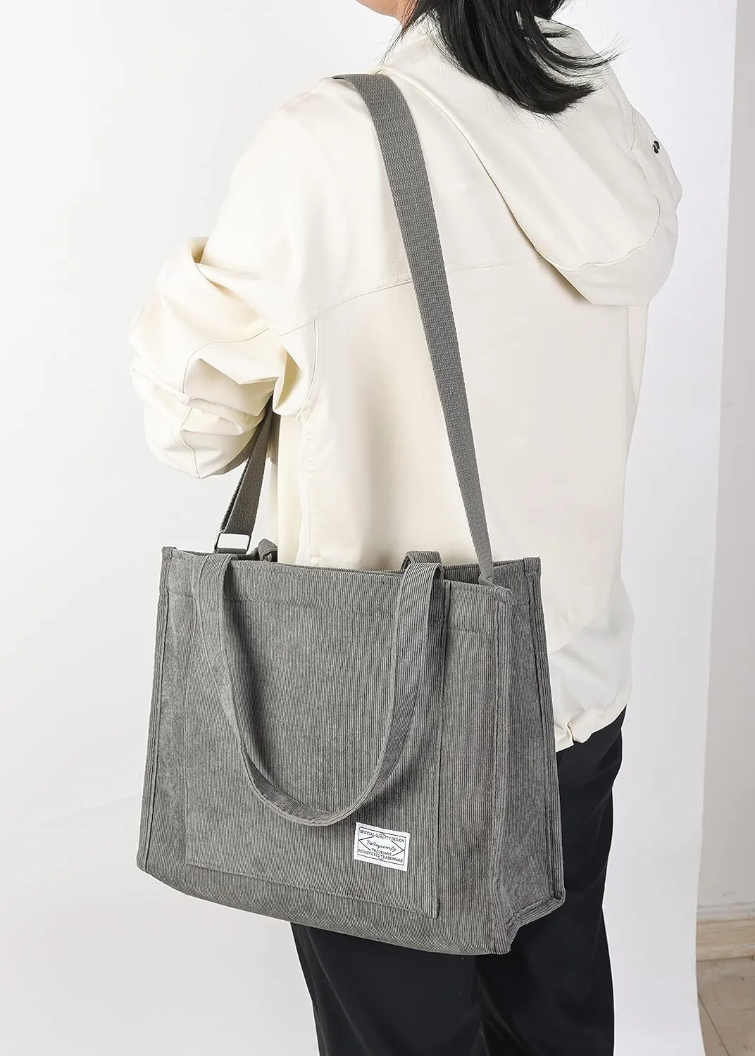 Valleycomfy Tote Bag for Women Corduroy Crossbody Tote Bag Purse Women Travel Shoulder Bags Work Handbags Everyday Hobo Bag