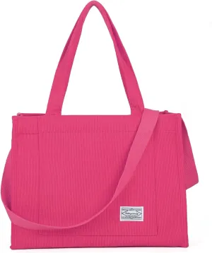 Valleycomfy Tote Bag for Women Corduroy Crossbody Tote Bag Purse Women Travel Shoulder Bags Work Handbags Everyday Hobo Bag