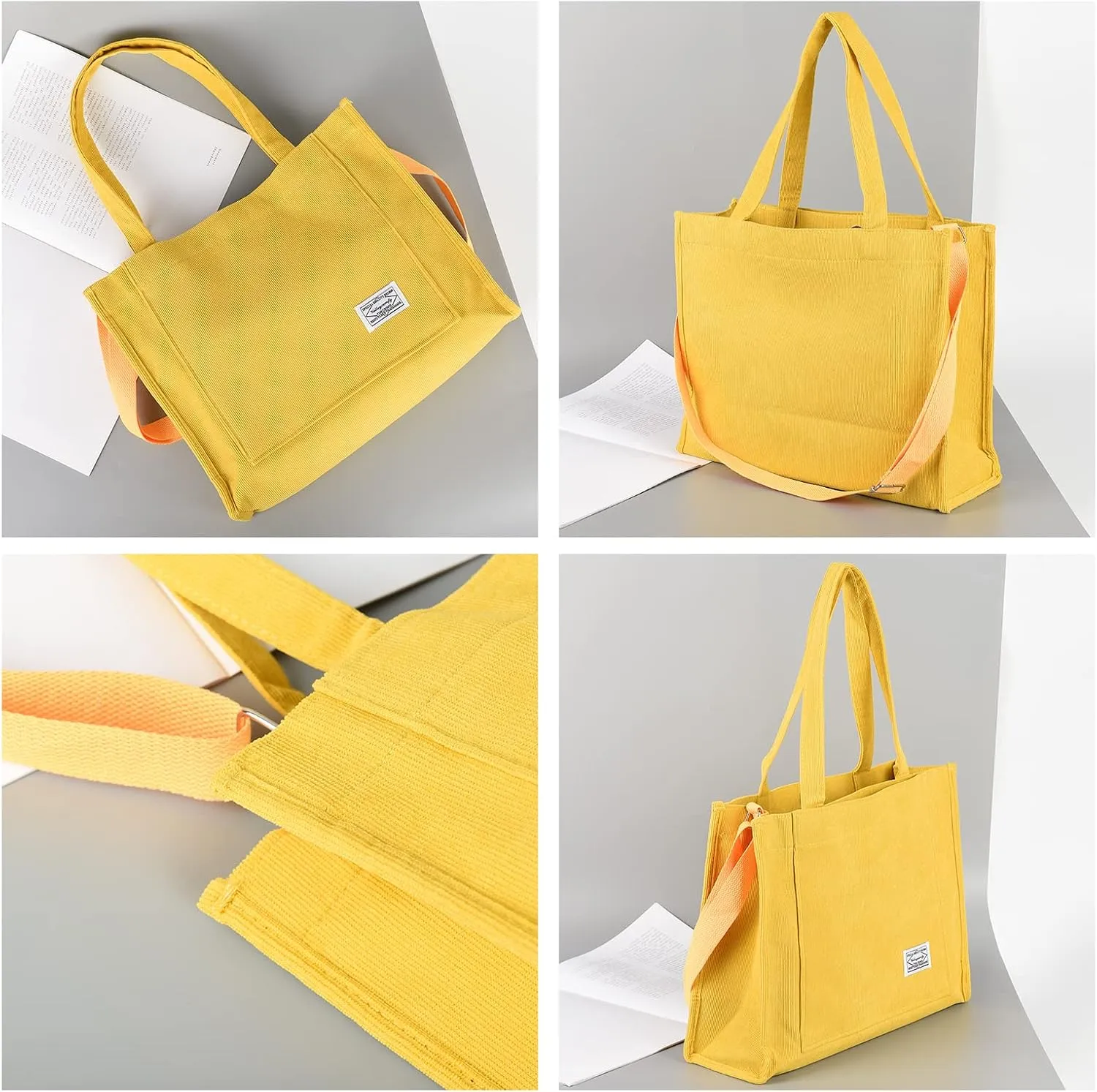 Valleycomfy Tote Bag for Women Corduroy Crossbody Tote Bag Purse Women Travel Shoulder Bags Work Handbags Everyday Hobo Bag