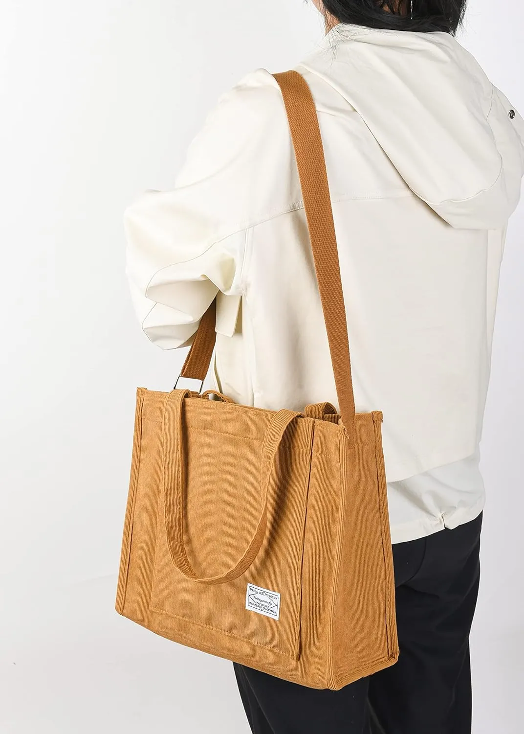 Valleycomfy Tote Bag for Women Corduroy Crossbody Tote Bag Purse Women Travel Shoulder Bags Work Handbags Everyday Hobo Bag