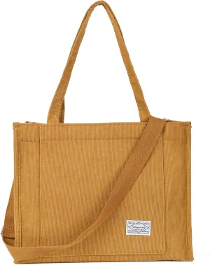 Valleycomfy Tote Bag for Women Corduroy Crossbody Tote Bag Purse Women Travel Shoulder Bags Work Handbags Everyday Hobo Bag