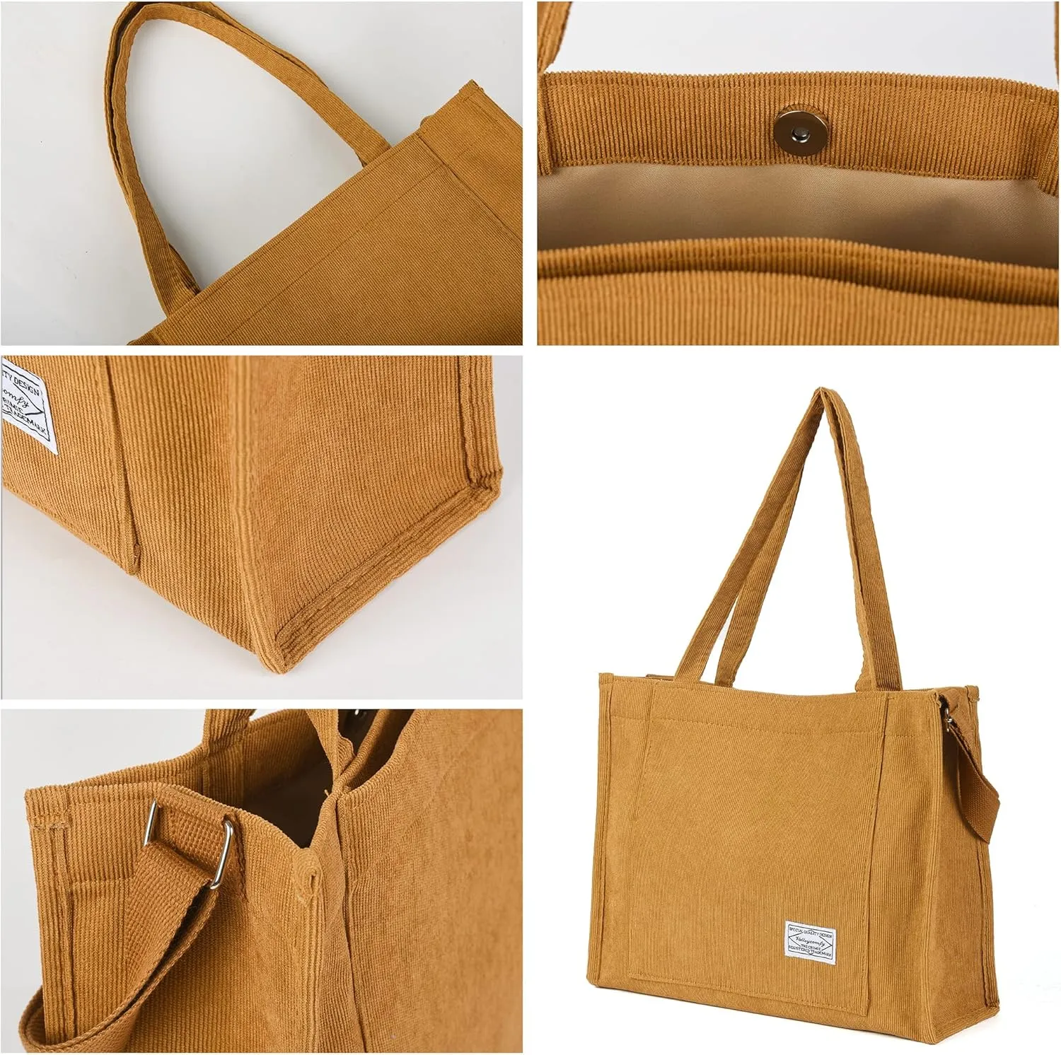 Valleycomfy Tote Bag for Women Corduroy Crossbody Tote Bag Purse Women Travel Shoulder Bags Work Handbags Everyday Hobo Bag