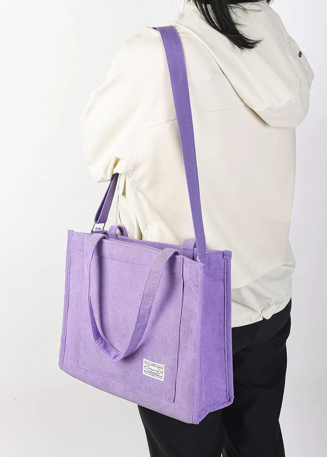 Valleycomfy Tote Bag for Women Corduroy Crossbody Tote Bag Purse Women Travel Shoulder Bags Work Handbags Everyday Hobo Bag