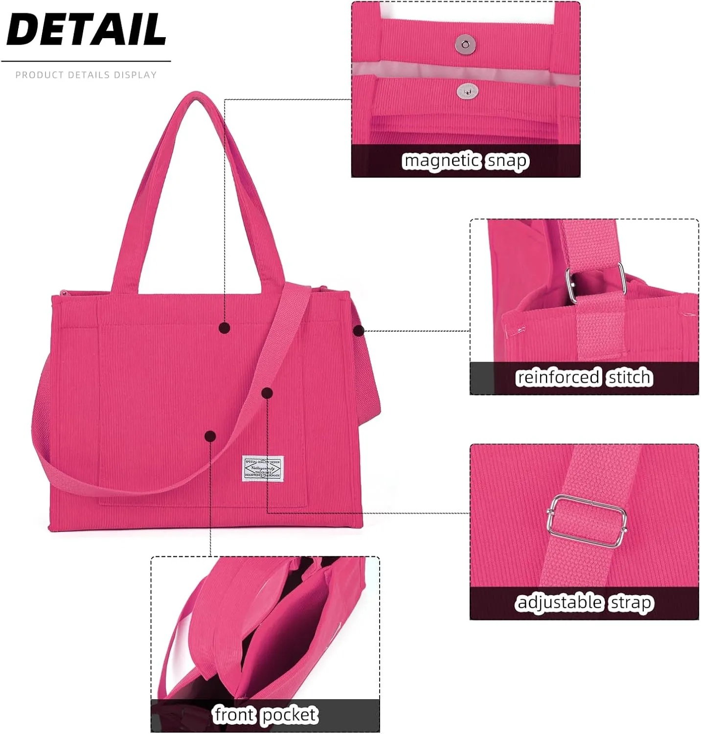 Valleycomfy Tote Bag for Women Corduroy Crossbody Tote Bag Purse Women Travel Shoulder Bags Work Handbags Everyday Hobo Bag