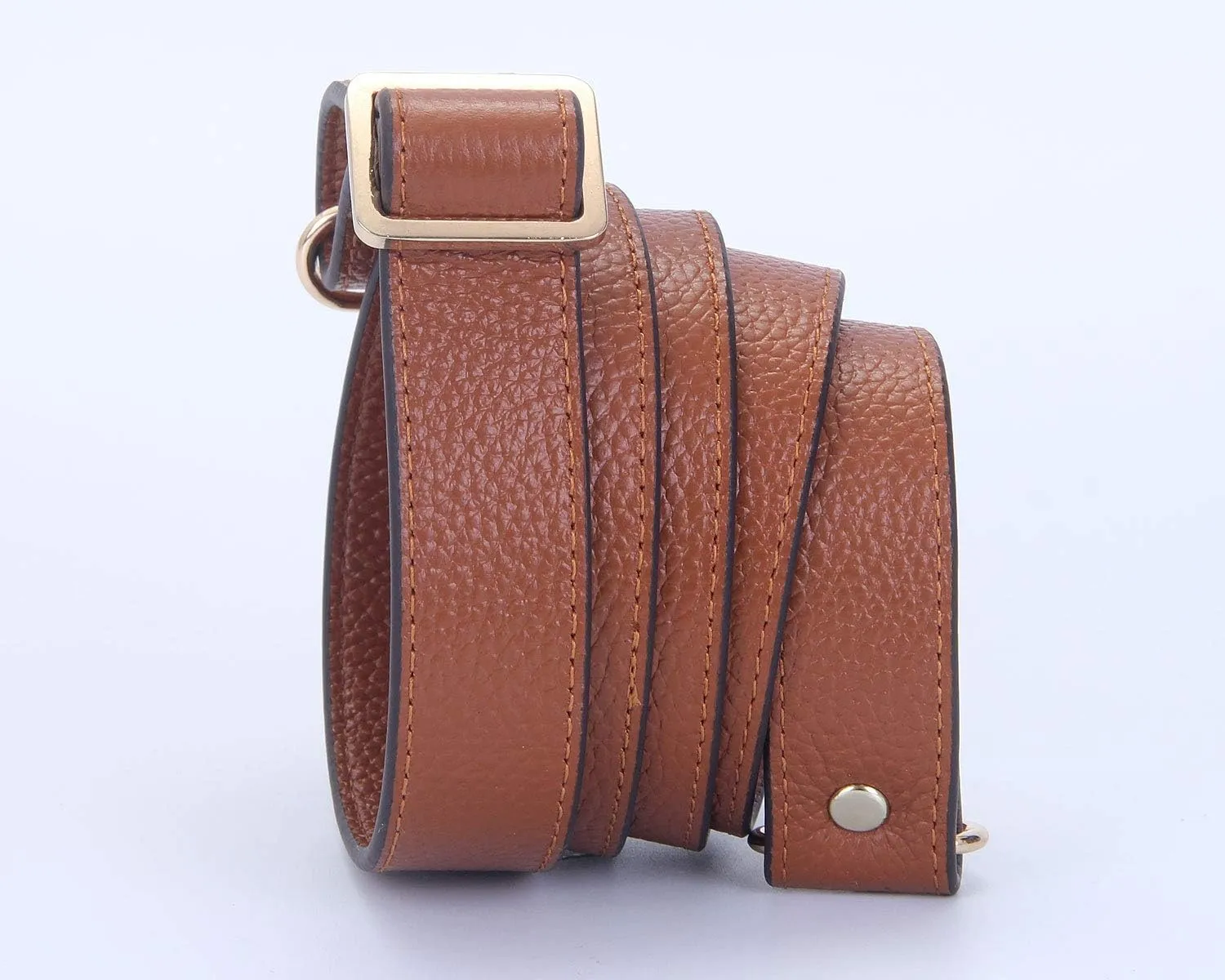 VanEnjoy Full Grain Leather Adjustable Replacement Strap Cross Body Bag Purse,1 inch wide (Brown)