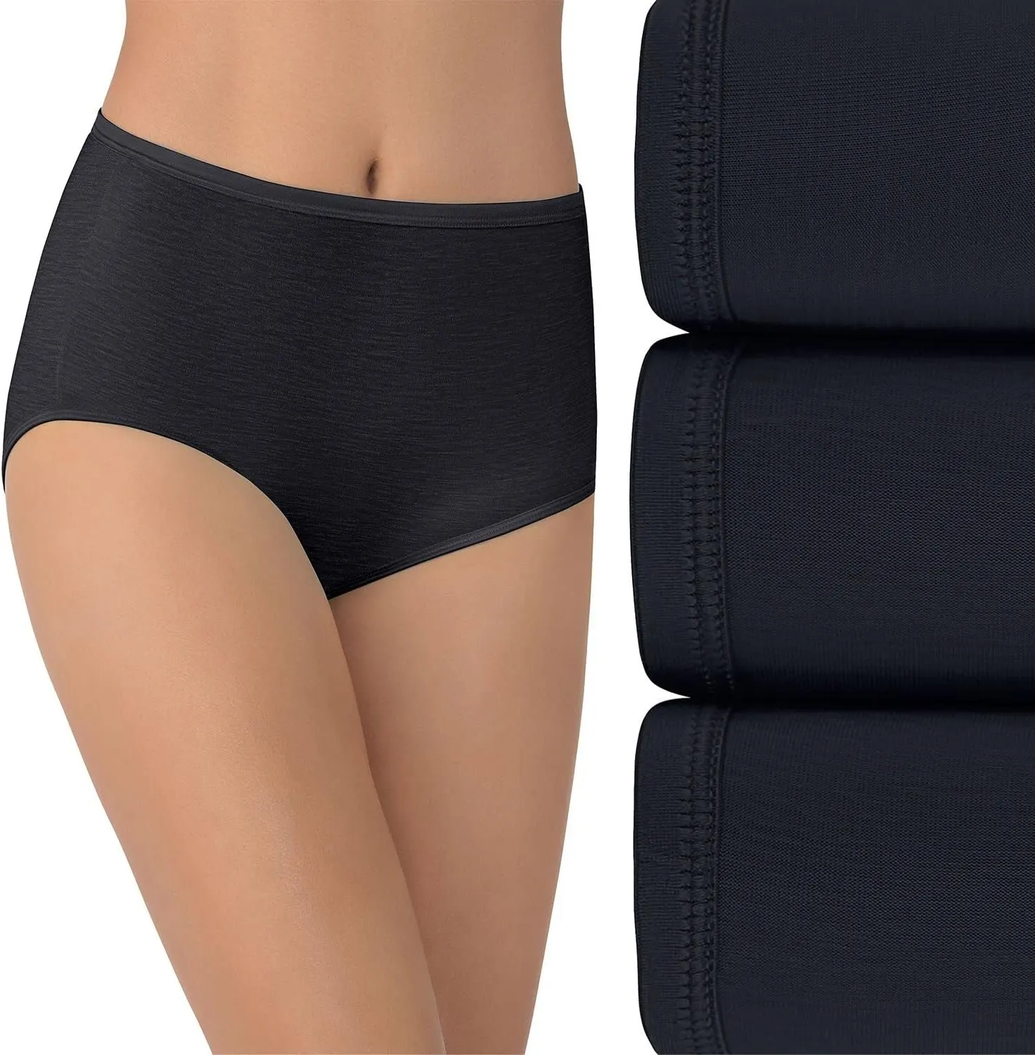 Vanity Fair Women's Illumination Brief Panties, Silky Stretch & Satin Trim