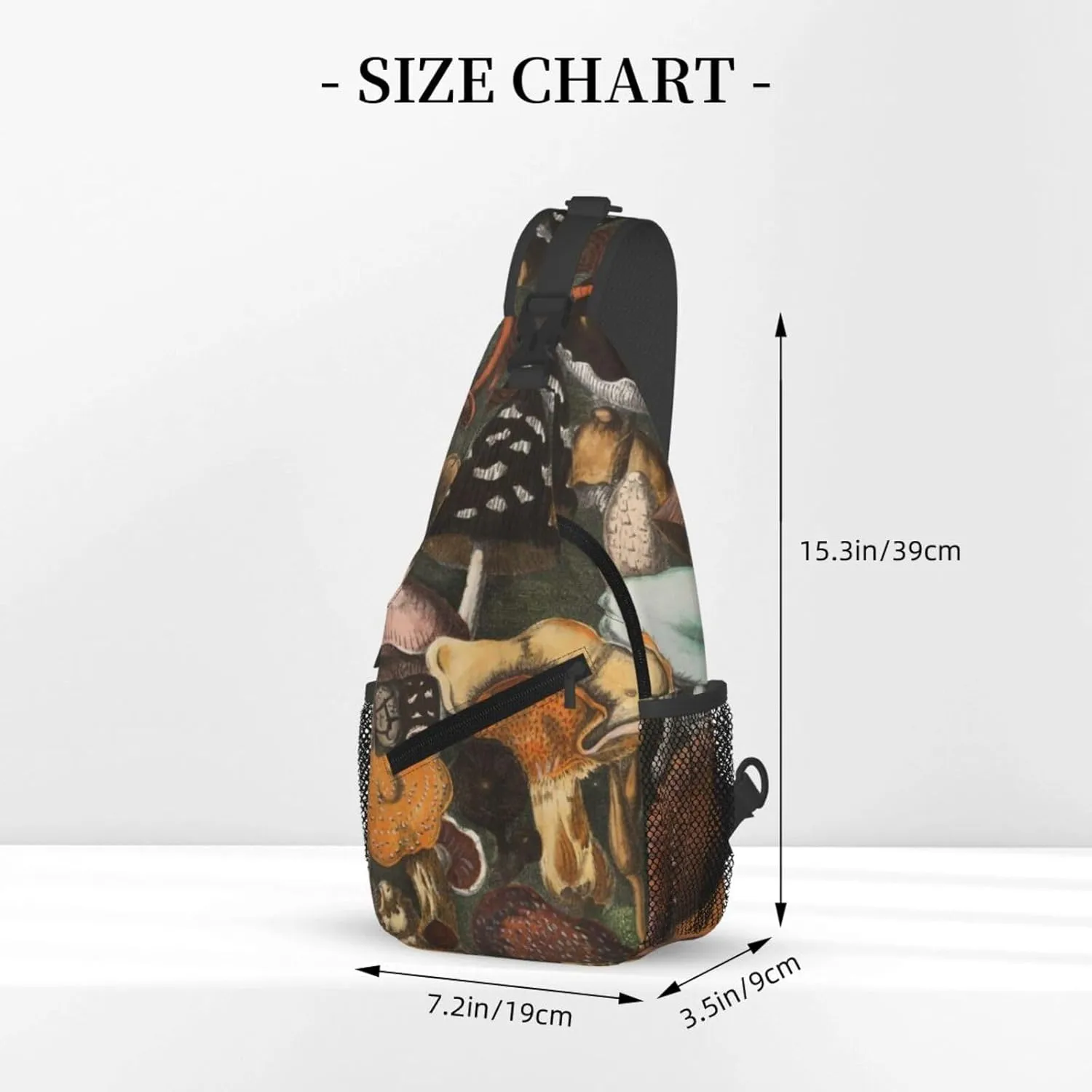 Various Different Beautiful Mushrooms Chest Sling Bag Crossbody Shoulder Backpack Bag Gym Cycling Daypack Travel Hiking Cross Bag