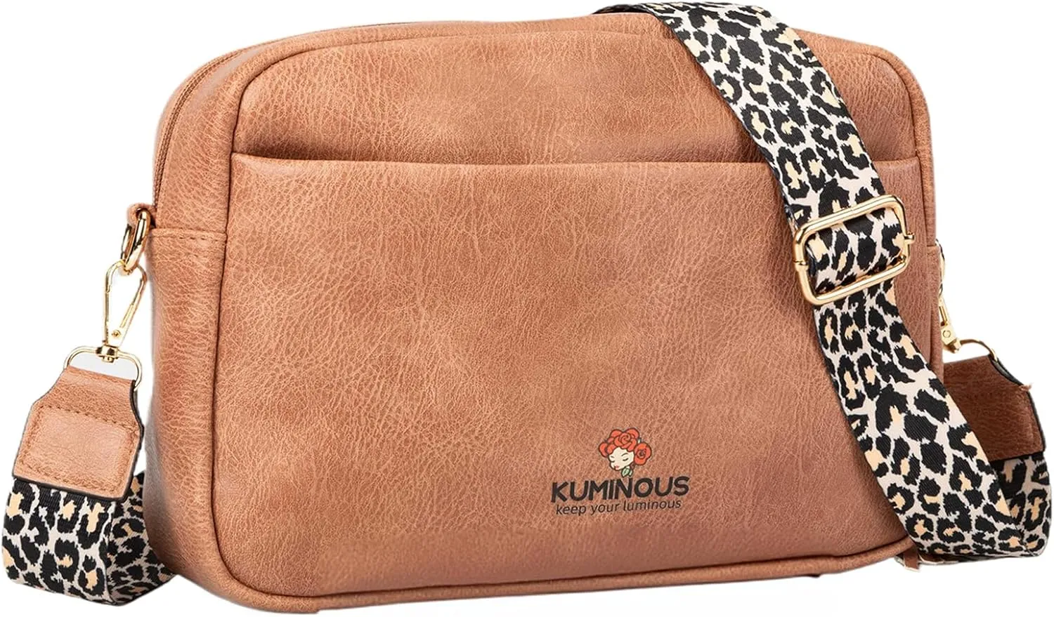 Vegan Leather Crossbody Bags for Women,Large Capacity Cross Body Purses Women Wide Strap Shoulder Handbag