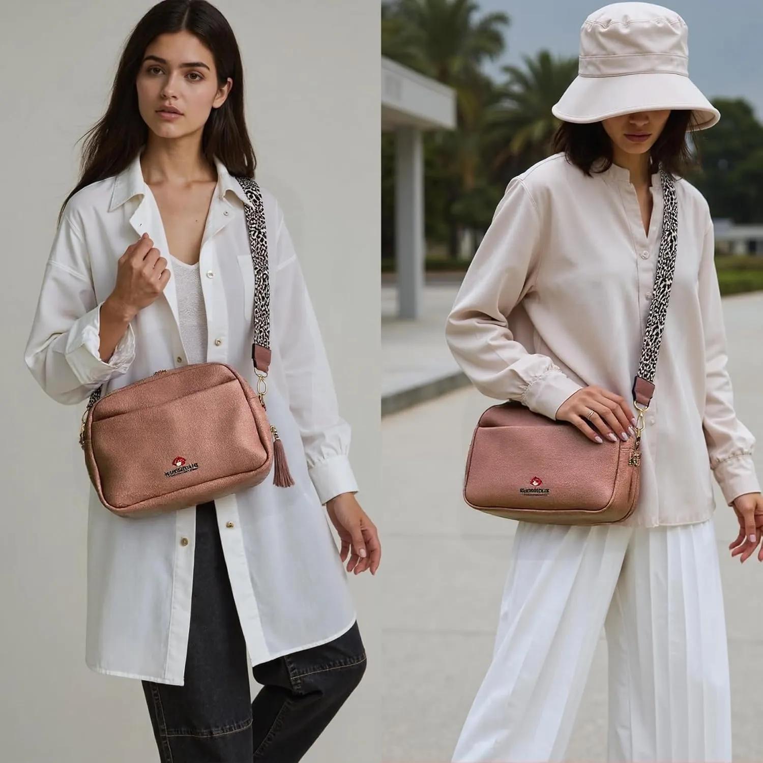 Vegan Leather Crossbody Bags for Women,Large Capacity Cross Body Purses Women Wide Strap Shoulder Handbag