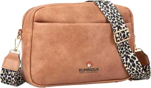 Vegan Leather Crossbody Bags for Women,Large Capacity Cross Body Purses Women Wide Strap Shoulder Handbag