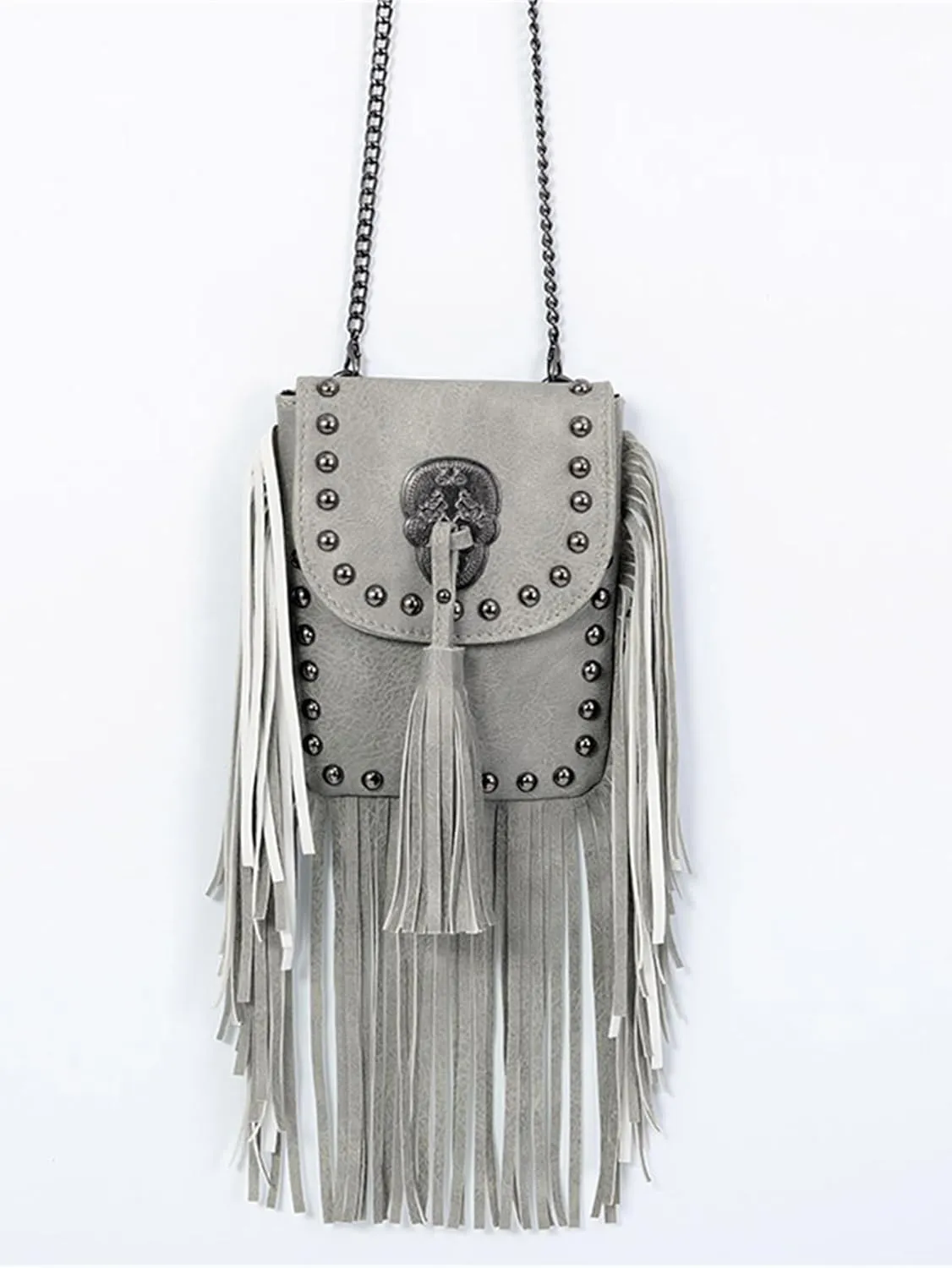 Verdusa Women's Western Country Cowgirl Bag Fringe Crossbody Bags Boho Tassel Messenger Bags Casual Purses