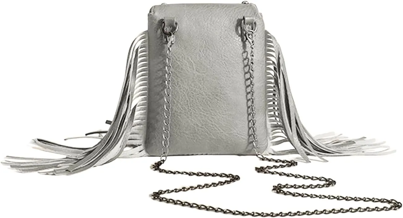 Verdusa Women's Western Country Cowgirl Bag Fringe Crossbody Bags Boho Tassel Messenger Bags Casual Purses