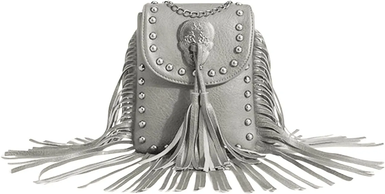 Verdusa Women's Western Country Cowgirl Bag Fringe Crossbody Bags Boho Tassel Messenger Bags Casual Purses