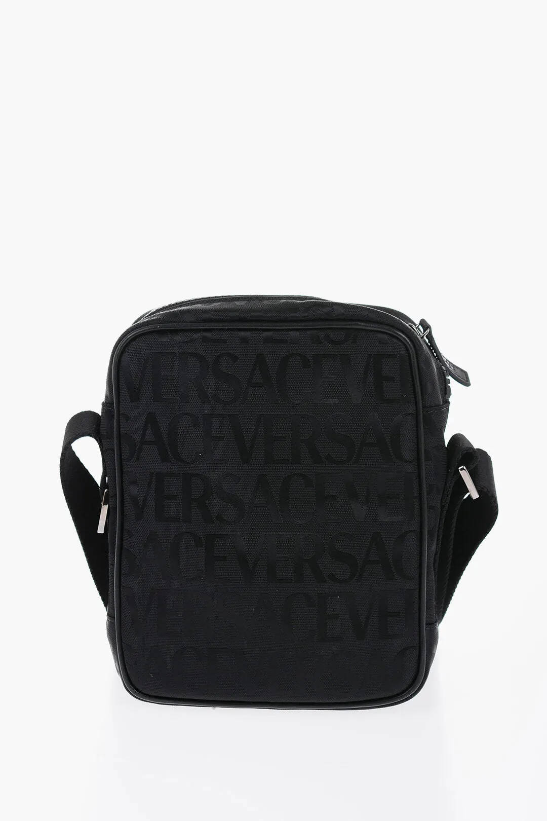 Versace Logoed Messenger Bag with Greca Buckle