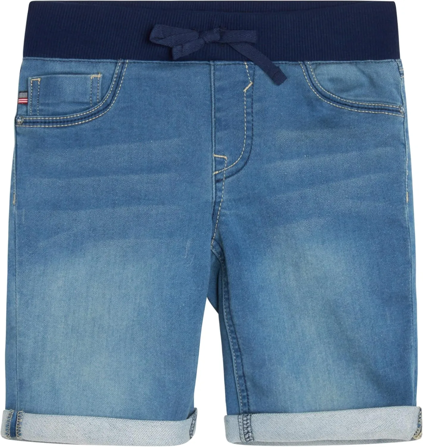 VIGOSS Girls’ Shorts – Bermuda Jean Shorts for Girls – Kids Knit-Waist Pull On Stretch Denim Shorts (4-16)