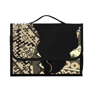 Vintage Africa Map on Tribal Ethnic Patchwork Background 1 PC Hanging Toiletry Wash bag Portable Makeup Organizer Brush Storage Case Portable Travel Cosmetic with Hook