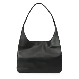 Vintage Black Leather Hobo Bag One Size