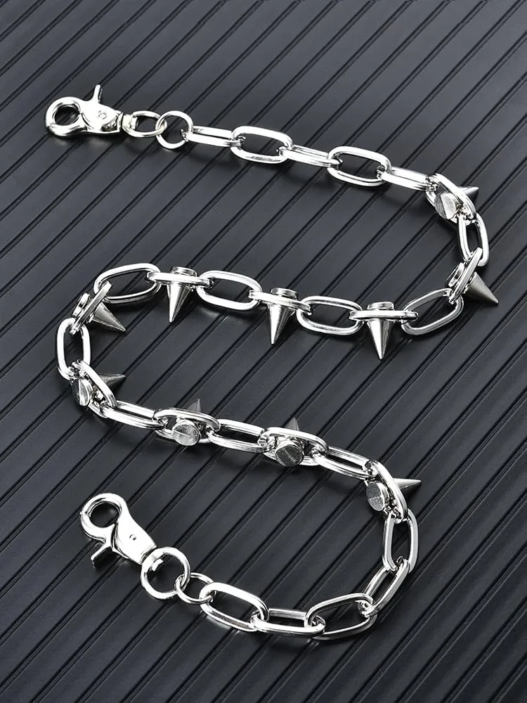 Vintage Punk Y2k Barb Waist Chain Strap, Nail Pendant Silver Waist Accessory, Women Handbag Replacement Chains