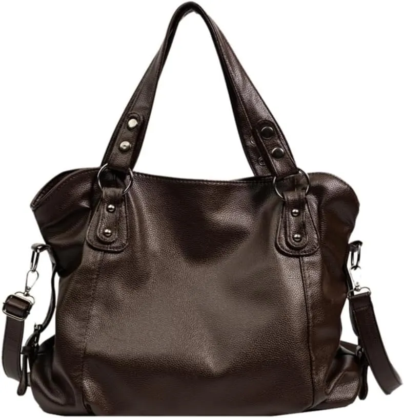 Vintage Tote Bag Y2k Leather Tote Bag Women Crossbody Bags Grunge Studded Purse Goth Accessories Brown Suede Handbag