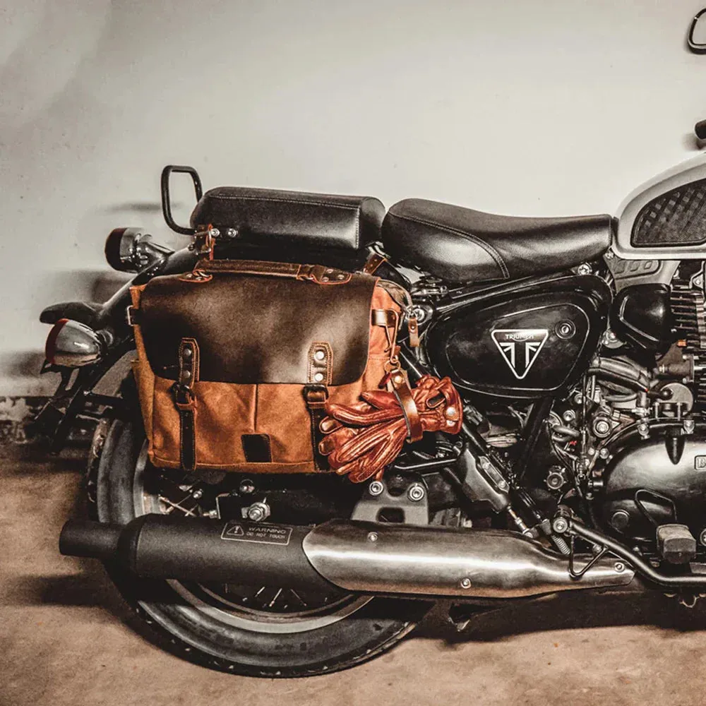 Vintage Waxed Canvas Male Messenger Bag