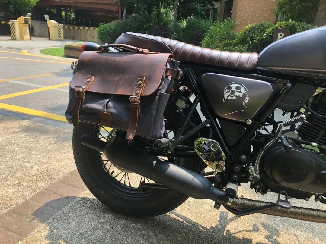 Vintage Waxed Canvas Male Messenger Bag
