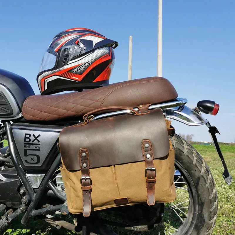 Vintage Waxed Canvas Male Messenger Bag