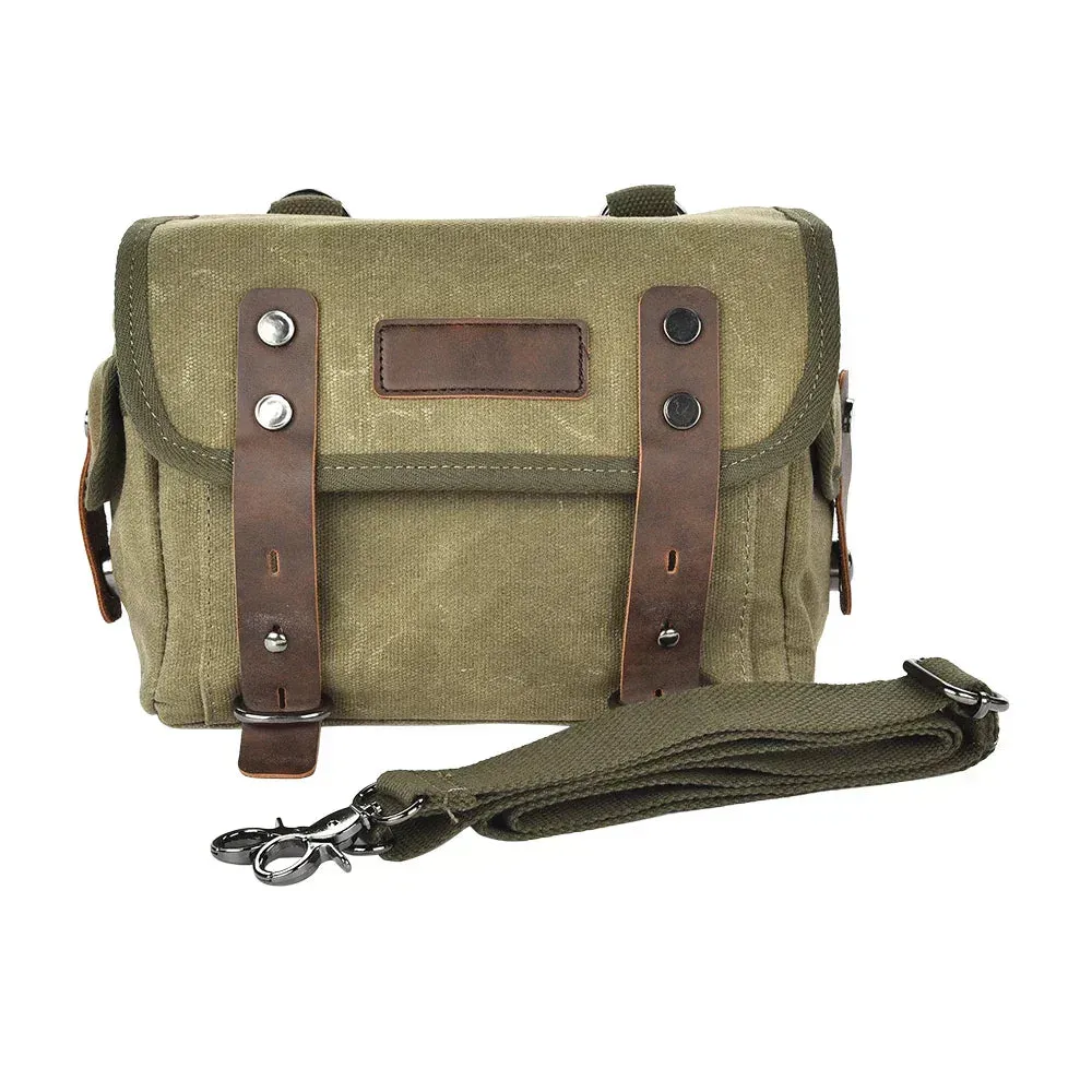 Vintage Waxed Canvas Male Messenger Bag