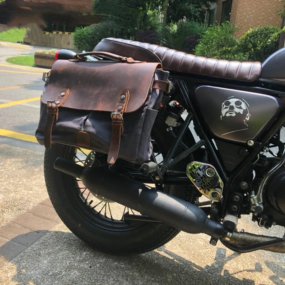 Vintage Waxed Canvas Male Messenger Bag