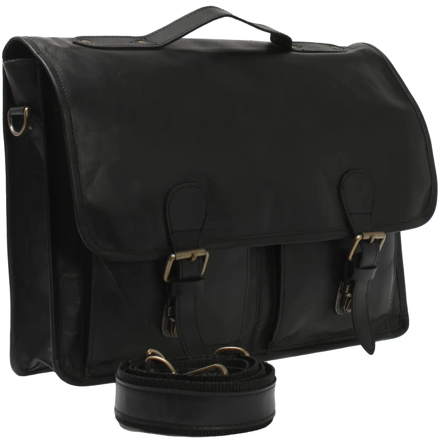 Vintage Waxed Leather Messenger Bag