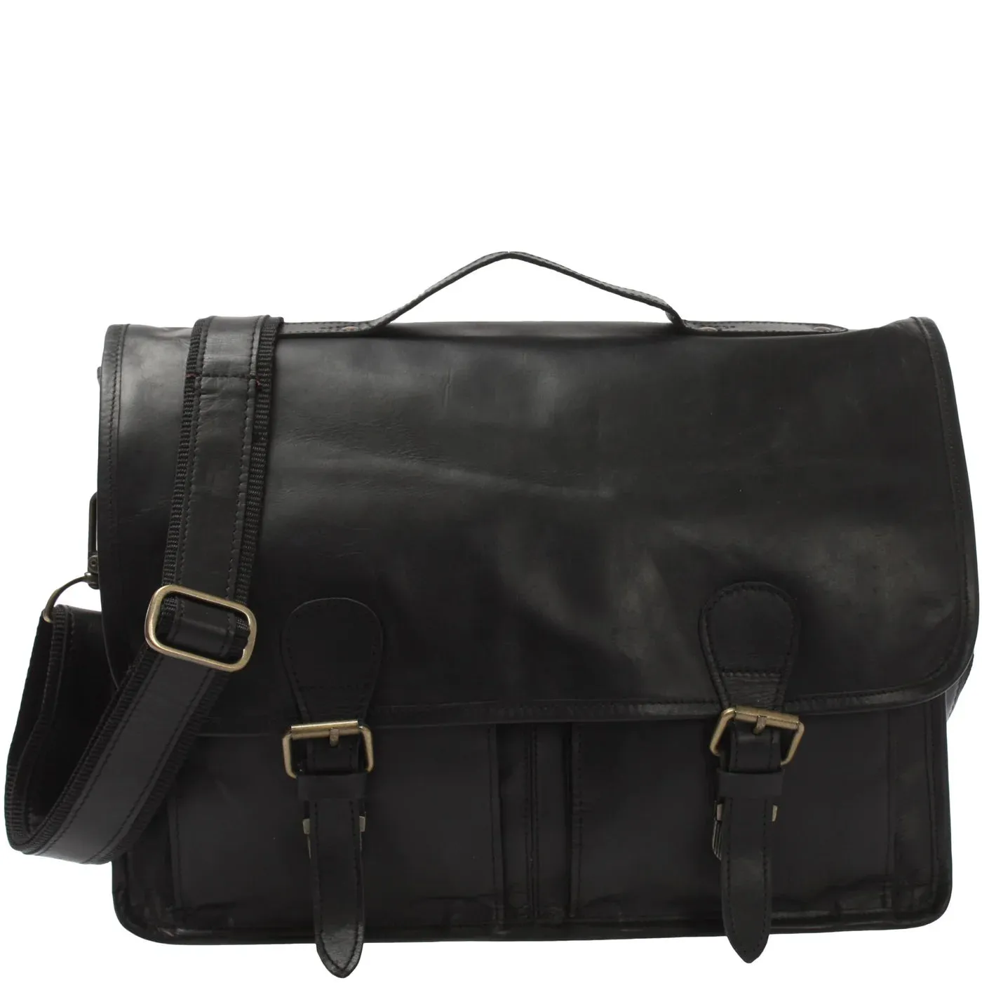 Vintage Waxed Leather Messenger Bag