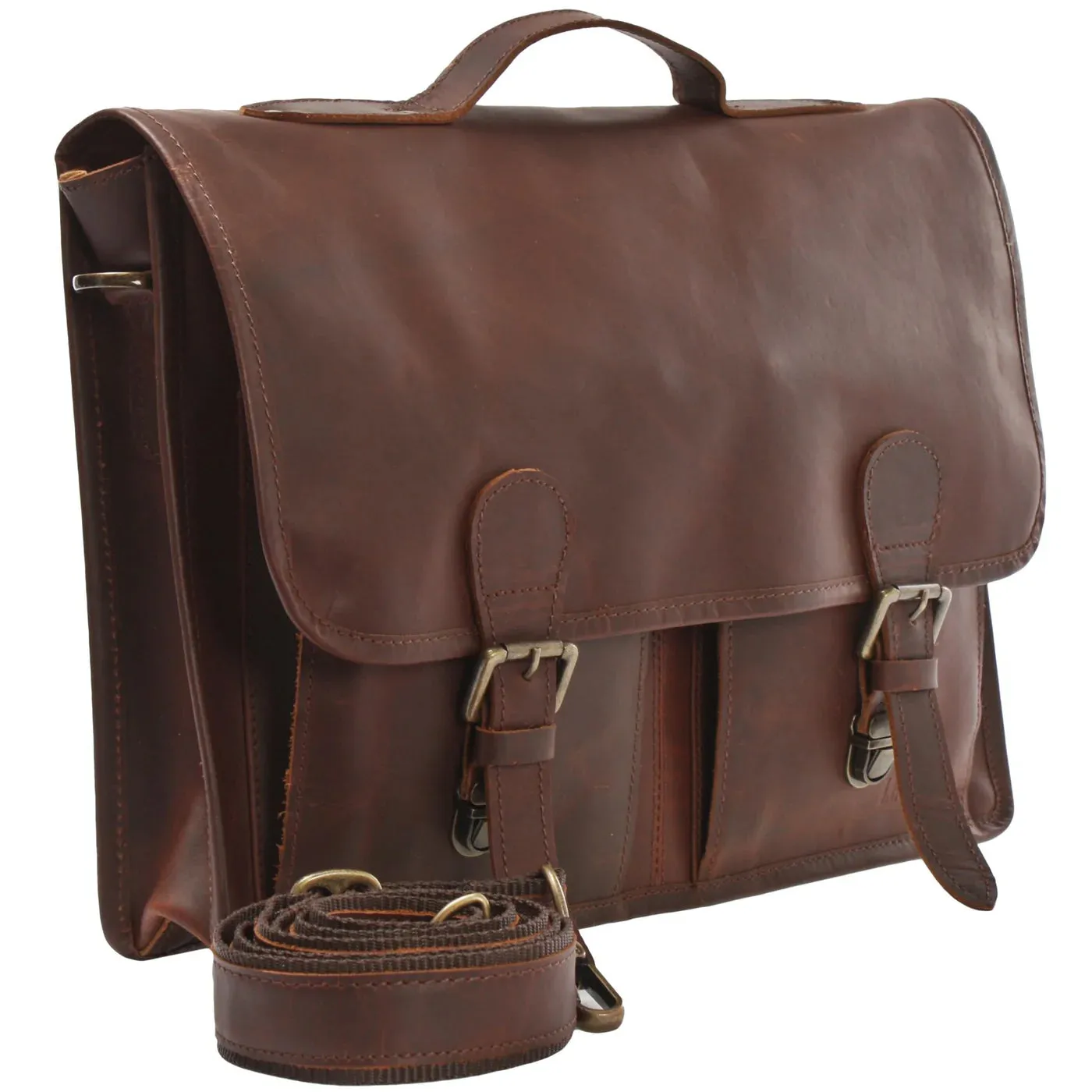 Vintage Waxed Leather Messenger Bag
