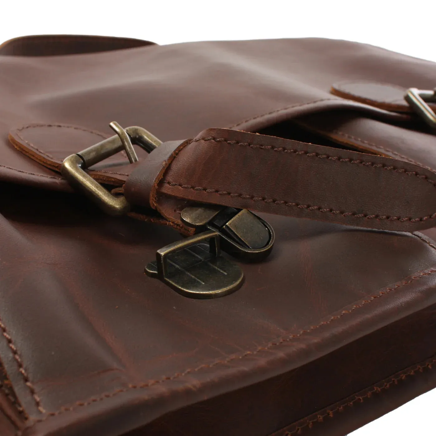 Vintage Waxed Leather Messenger Bag
