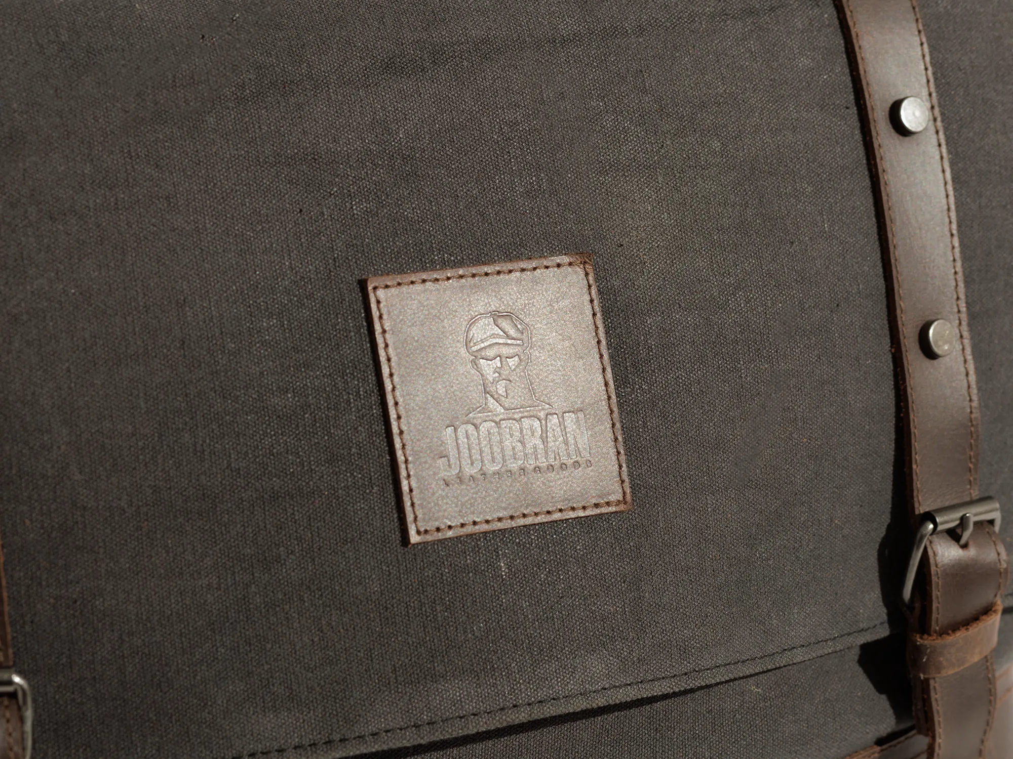 Vintage Work Satchel ''100% Cotton canvas & Cow leather'' – Dark Grey