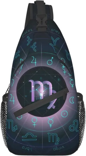 Virgo Chest Bag Shoulder Bag, Twelve Constellations Sling Backpack Casual Travel Bag For Men And Women