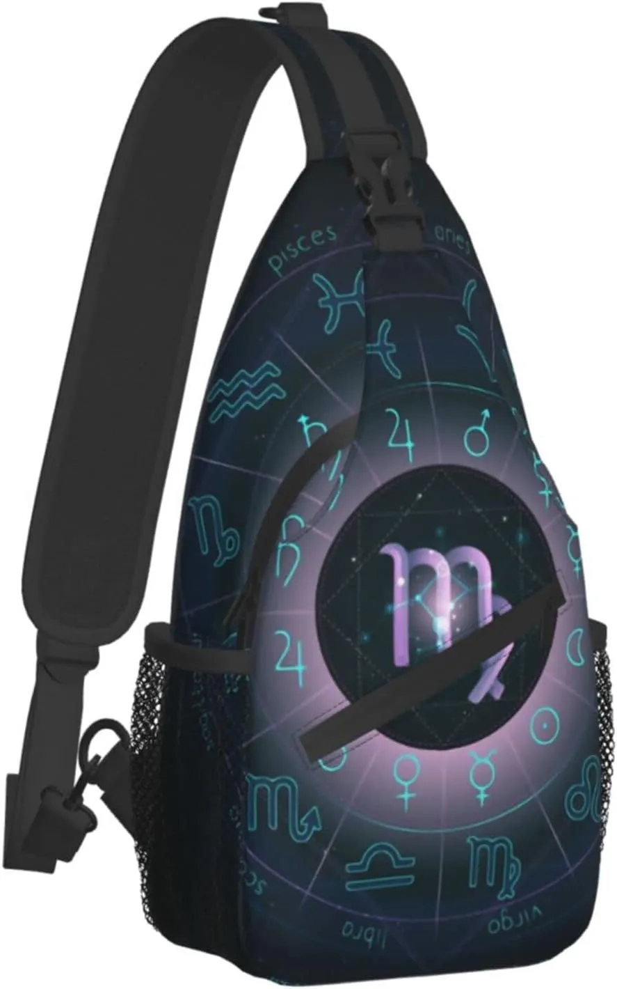 Virgo Chest Bag Shoulder Bag, Twelve Constellations Sling Backpack Casual Travel Bag For Men And Women