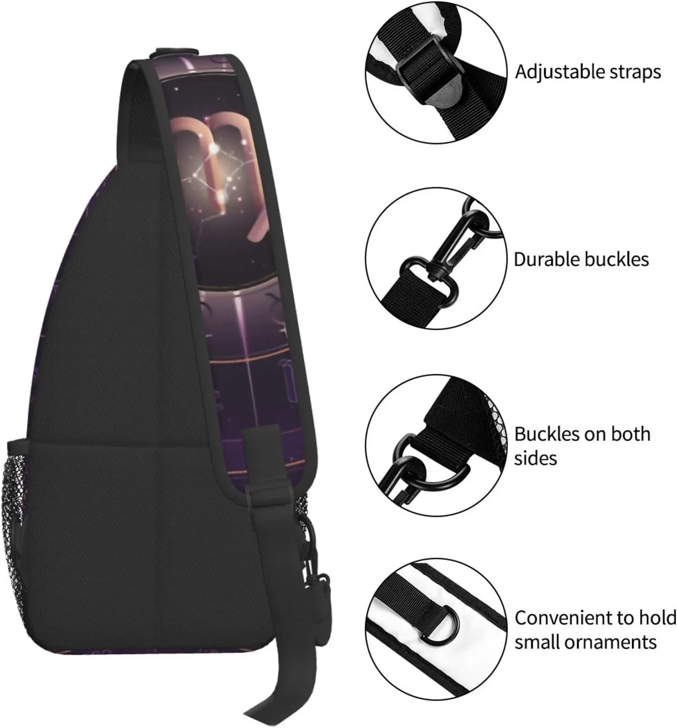 Virgo Chest Bag Shoulder Bag, Twelve Constellations Sling Backpack Casual Travel Bag For Men And Women